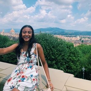 White Floral Romper - barely worn